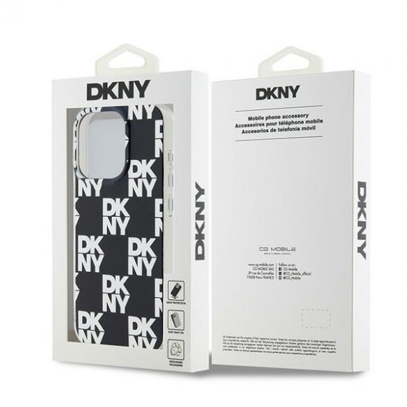 DKNY DKHCP15LHDLCEK iPhone 15 Pro 6.1" carcasă rigidă/neagră IML în carouri mono model