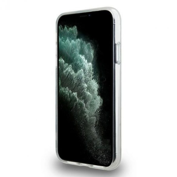 DKNY DKHMN61HCPTSK Carcasă rigidă pentru iPhone 11 / Xr de 6,1 inchi, neagră/negru, IML, model în carouri și dungi imprimate MagSafe