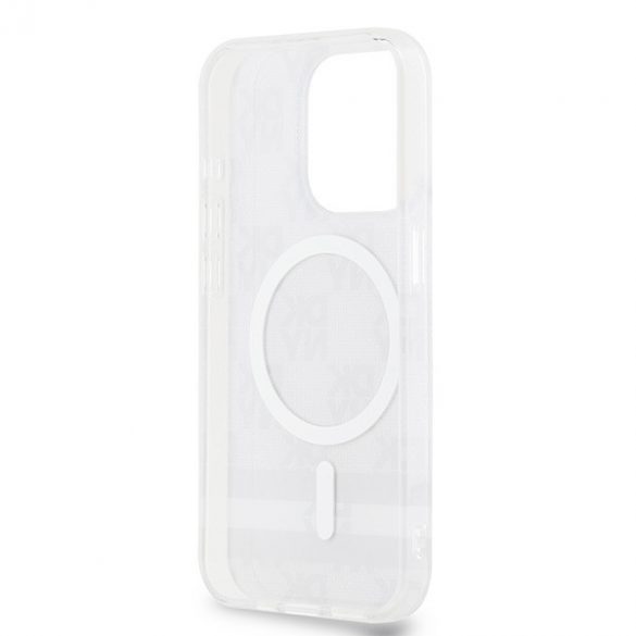 DKNY DKHMP13LHCPTSK iPhone 13 Pro / 13 Carcasă rigidă de 6,1 inchi, neagră/czarny, IML în carouri, model mono și dungi imprimate MagSafe