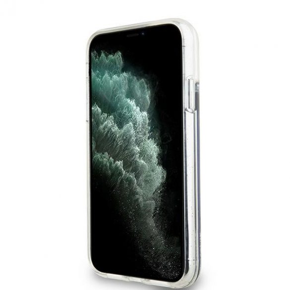 DKNY DKHCN61LBNAEK Husă rigidă pentru iPhone 11 / Xr de 6,1 inchi/negru cu sclipici lichide Big Logo