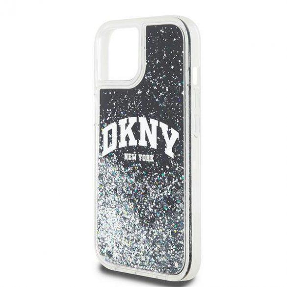 DKNY DKHCN61LBNAEK Husă rigidă pentru iPhone 11 / Xr de 6,1 inchi/negru cu sclipici lichide Big Logo