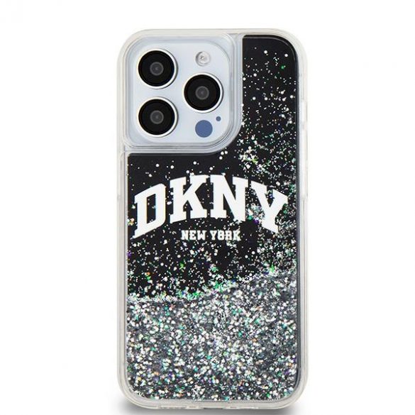 DKNY DKHCP13LLBNAEK iPhone 13 Pro / 13 6.1" carcasă rigidă/neagră Liquid Glitter Big Logo