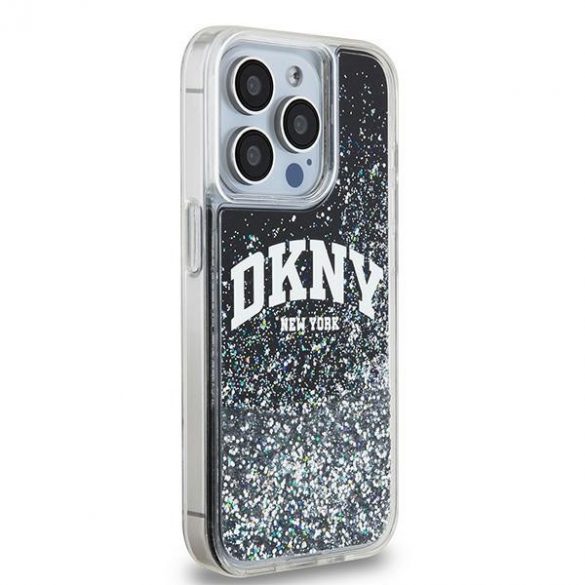 DKNY DKHCP13LLBNAEK iPhone 13 Pro / 13 6.1" carcasă rigidă/neagră Liquid Glitter Big Logo