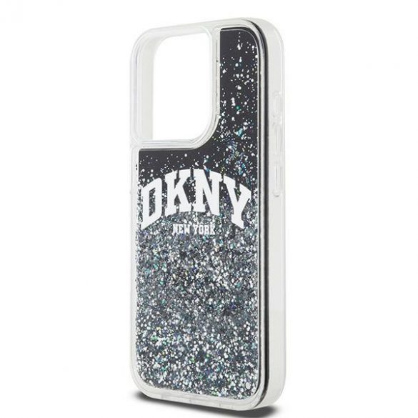 DKNY DKHCP13LLBNAEK iPhone 13 Pro / 13 6.1" carcasă rigidă/neagră Liquid Glitter Big Logo