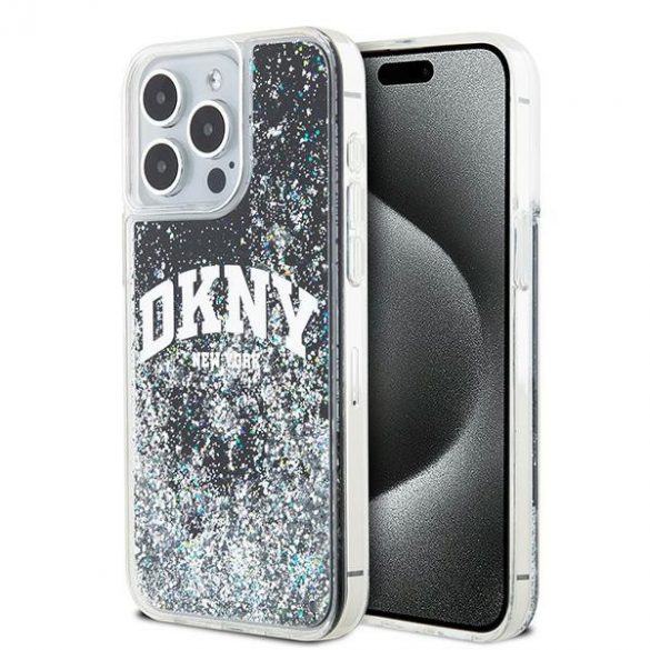 DKNY DKHCP13XLBNAEK iPhone 13 Pro Max 6.7" carcasă rigidă/neagră Liquid Glitter Big Logo