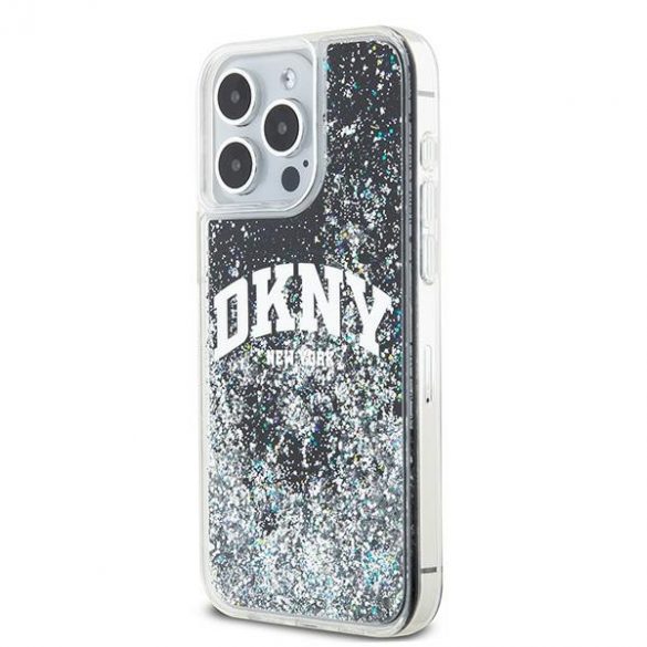 DKNY DKHCP13XLBNAEK iPhone 13 Pro Max 6.7" carcasă rigidă/neagră Liquid Glitter Big Logo