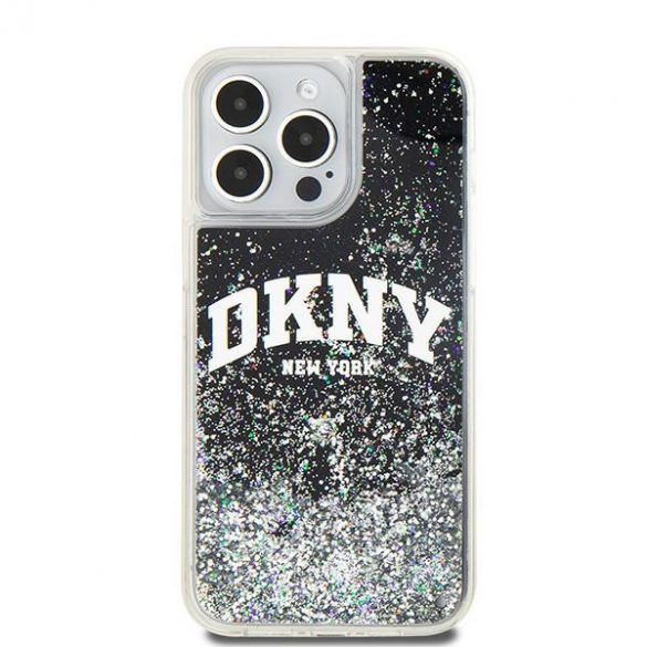 DKNY DKHCP13XLBNAEK iPhone 13 Pro Max 6.7" carcasă rigidă/neagră Liquid Glitter Big Logo