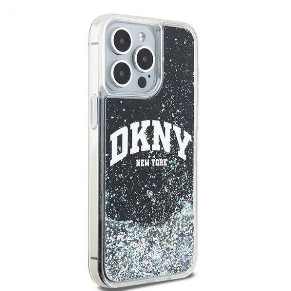 DKNY DKHCP13XLBNAEK iPhone 13 Pro Max 6.7" carcasă rigidă/neagră Liquid Glitter Big Logo