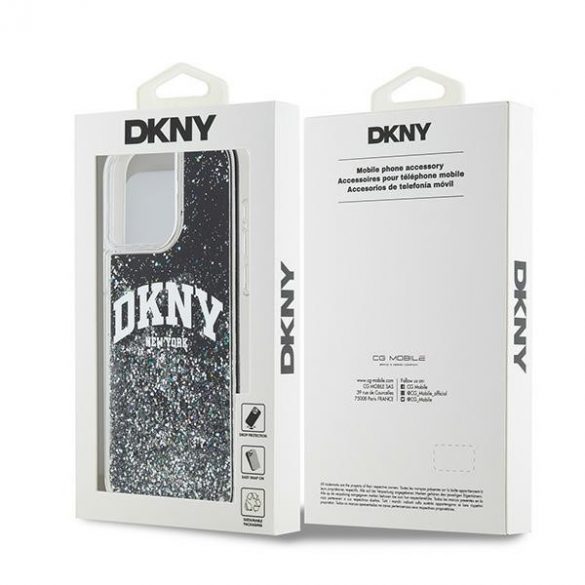 DKNY DKHCP13XLBNAEK iPhone 13 Pro Max 6.7" carcasă rigidă/neagră Liquid Glitter Big Logo