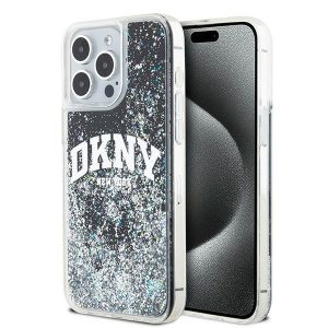 DKNY DKHCP14XLBNAEK iPhone 14 Pro Max 6,7" carcasă rigidă/neagră Liquid Glitter Big Logo