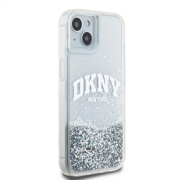 DKNY DKHCP15SLBNAET iPhone 15 / 14 / 13 6.1" biały/alb hardcase Liquid Glitter Big Logo