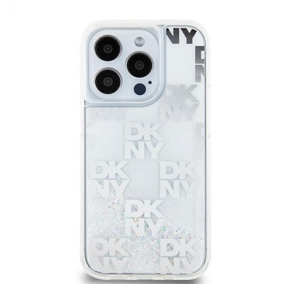 DKNY DKHCP15LLCPEPT iPhone 15 Pro 6.1" biał/alb hardcase Liquid Glitter Multilogo