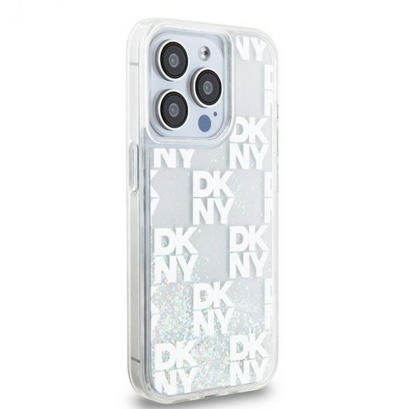 DKNY DKHCP15LLCPEPT iPhone 15 Pro 6.1" biał/alb hardcase Liquid Glitter Multilogo