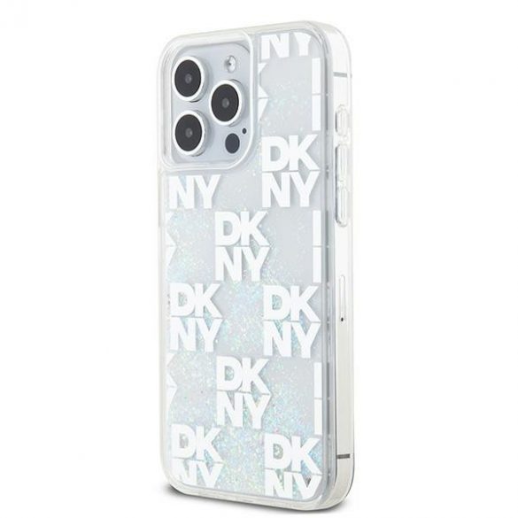 DKNY DKHCP15XLCPEPT iPhone 15 Pro Max 6.7" biał/alb hardcase Liquid Glitter Multilogo