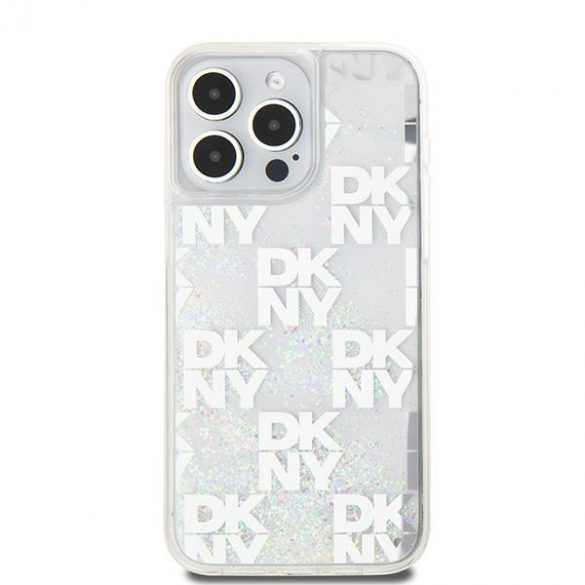 DKNY DKHCP15XLCPEPT iPhone 15 Pro Max 6.7" biał/alb hardcase Liquid Glitter Multilogo