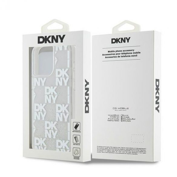 DKNY DKHCP15XLCPEPT iPhone 15 Pro Max 6.7" biał/alb hardcase Liquid Glitter Multilogo