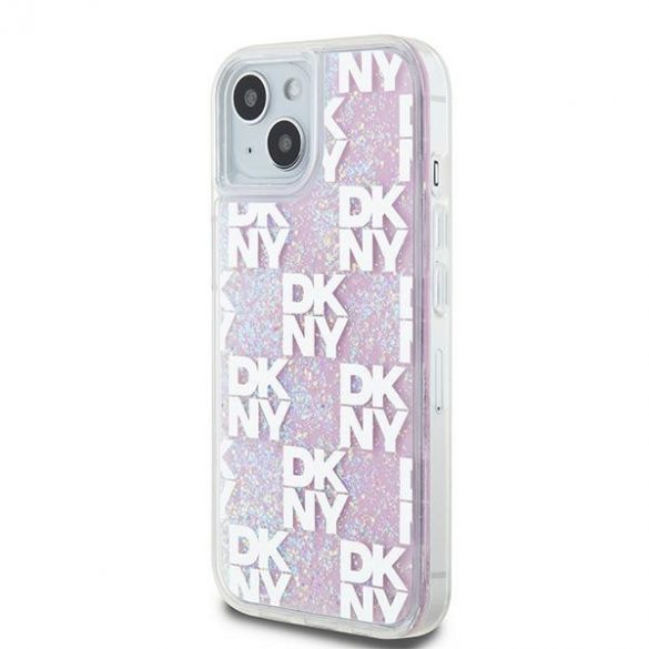 DKNY DKHCP15SLCPEPP iPhone 15 / 14 / 13 6,1" husă rigidă rożowy/roz Liquid Glitter Multilogo