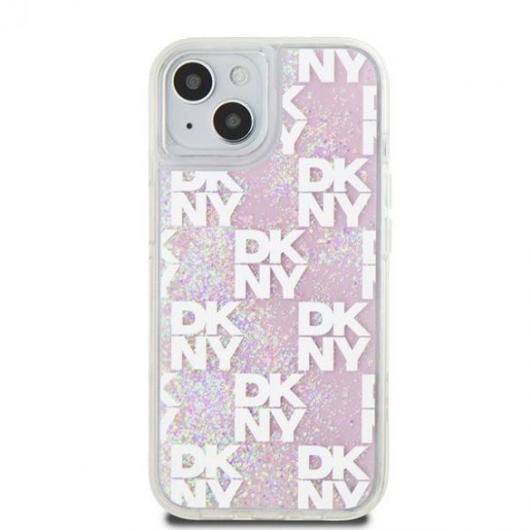 DKNY DKHCP15SLCPEPP iPhone 15 / 14 / 13 6,1" husă rigidă rożowy/roz Liquid Glitter Multilogo