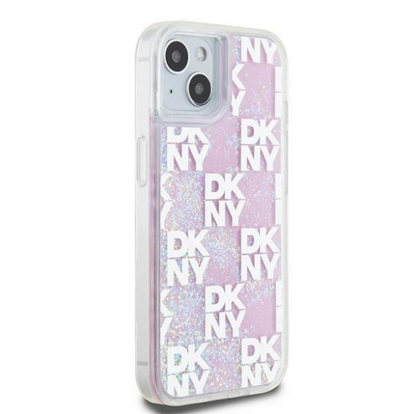 DKNY DKHCP15SLCPEPP iPhone 15 / 14 / 13 6,1" husă rigidă rożowy/roz Liquid Glitter Multilogo