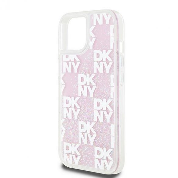 DKNY DKHCP15SLCPEPP iPhone 15 / 14 / 13 6,1" husă rigidă rożowy/roz Liquid Glitter Multilogo