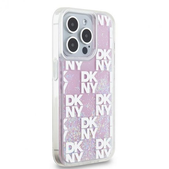 DKNY DKHCP15LLCPEPP iPhone 15 Pro 6.1" husă rigidă rozowy/roz Liquid Glitter Multilogo