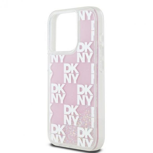 DKNY DKHCP15LLCPEPP iPhone 15 Pro 6.1" husă rigidă rozowy/roz Liquid Glitter Multilogo