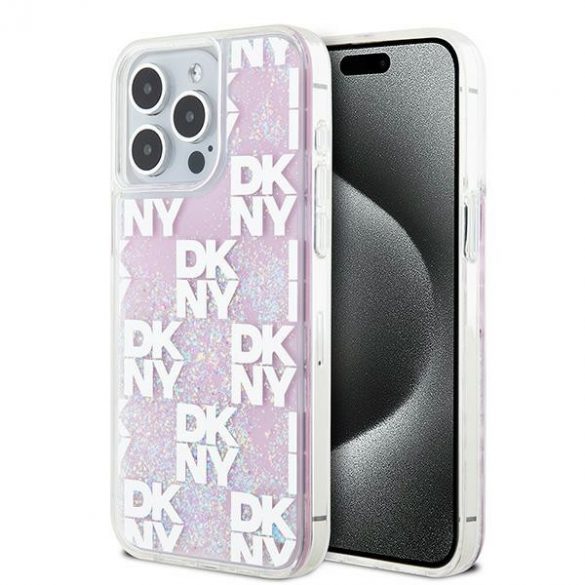 DKNY DKHCP15XLCPEPP iPhone 15 Pro Max 6,7" husă rigidă rozowy/roz Liquid Glitter Multilogo