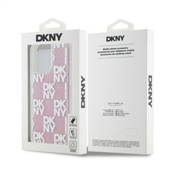 DKNY DKHCP15XLCPEPP iPhone 15 Pro Max 6,7" husă rigidă rozowy/roz Liquid Glitter Multilogo