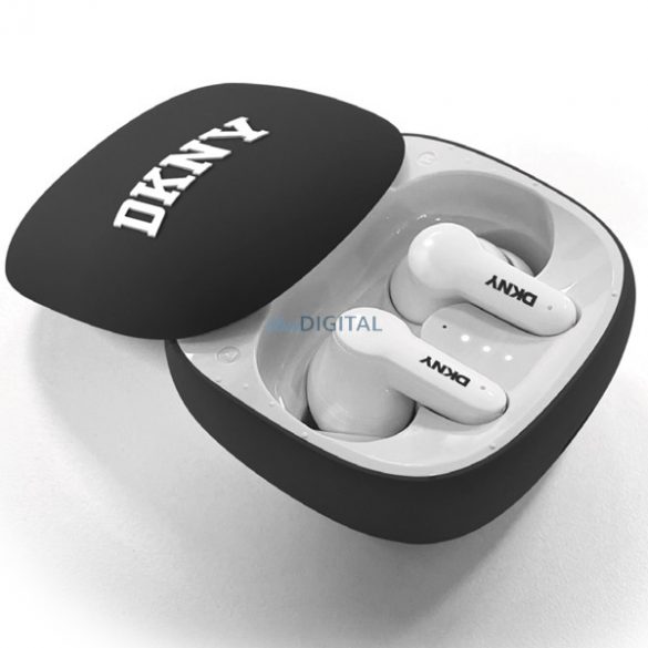 DKNY DKTWS3DNYAK 3D Rubber Matte Finish TWS Căști fără fir Bluetooth - negru