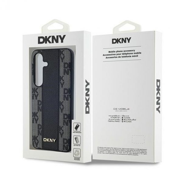 DKNY DKHMS24SPCPVSLK S24 S921 carcasă rigidă/neagră Piele în carouri model mono MagSafe