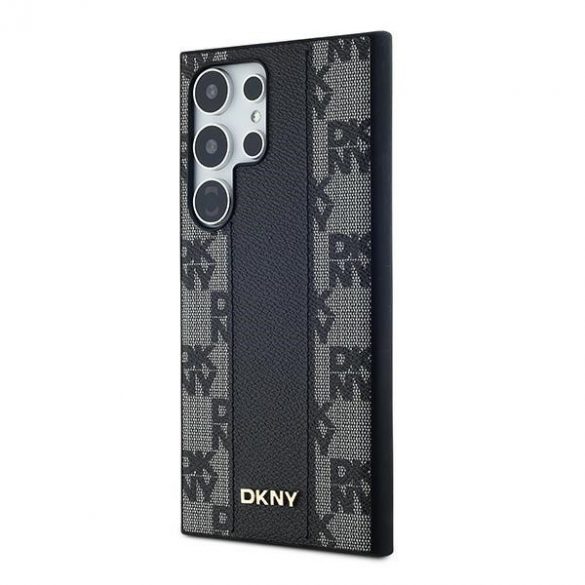 DKNY DKHMS24LCPPVSLK S24 Ultra S928 carcasă rigidă/neagră Piele în carouri model mono MagSafe