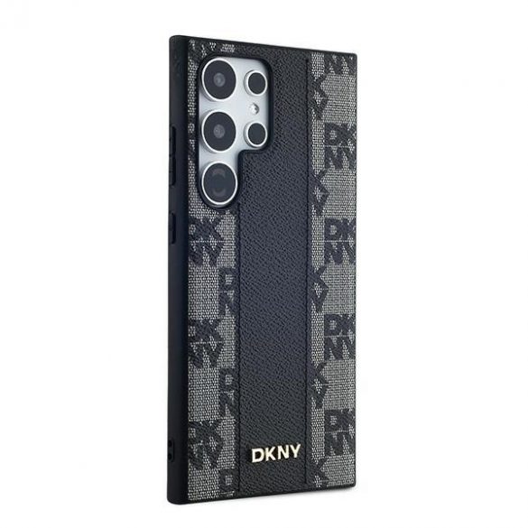 DKNY DKHMS24LCPPVSLK S24 Ultra S928 carcasă rigidă/neagră Piele în carouri model mono MagSafe