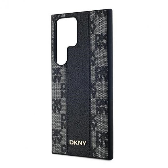 DKNY DKHMS24LCPPVSLK S24 Ultra S928 carcasă rigidă/neagră Piele în carouri model mono MagSafe