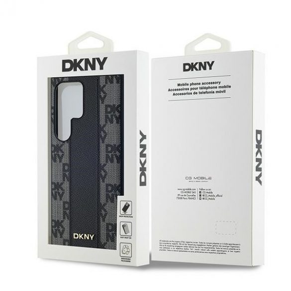 DKNY DKHMS24LCPPVSLK S24 Ultra S928 carcasă rigidă/neagră Piele în carouri model mono MagSafe