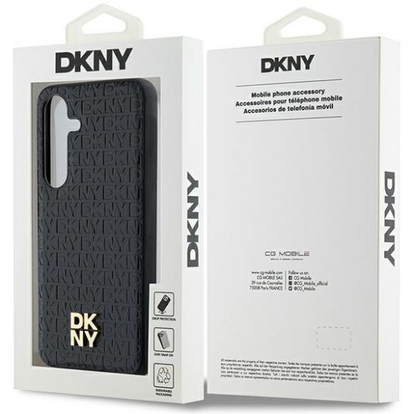 DKNY DKHMS24MPSHRPSK S24+ S926 carcasă rigidă/neagră Model din piele Logo metalic MagSafe