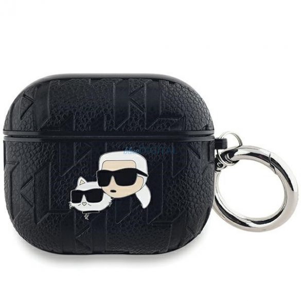 Karl Lagerfeld KLA3PGKCPK Husă pentru AirPods 3 negru/negru Monogram Karl & Choupette Head