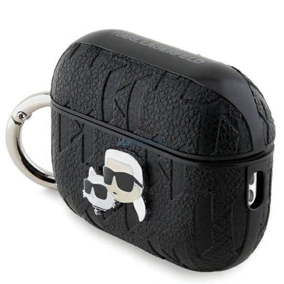 Karl Lagerfeld KLAP2PGKCPK Husă AirPods Pro 2 (2022/2023) negru/negru Monogram Karl & Choupette Head