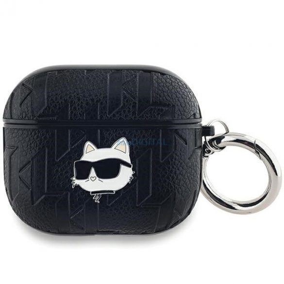 Karl Lagerfeld KLA3PGCHPK Husă AirPods 3 neagră/negru Monogram Choupette Head