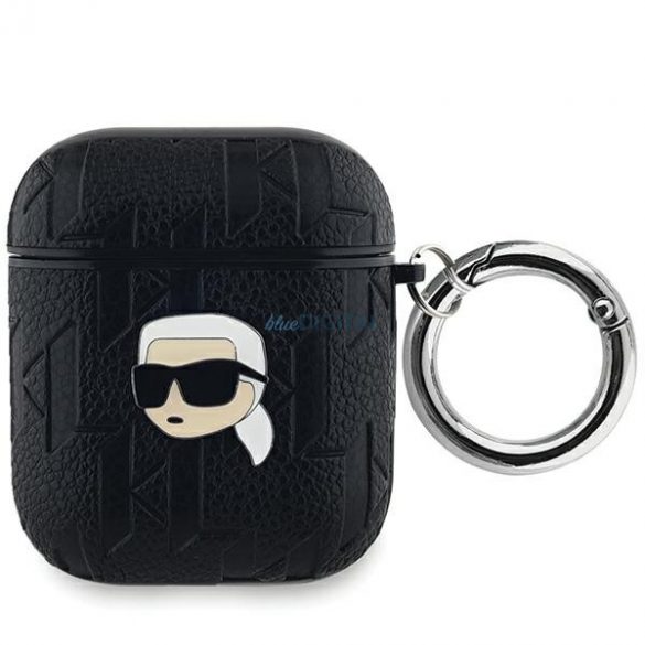 Karl Lagerfeld KLA2PGKIPK Husă AirPods 1/2 negru/negru Monogram Karl Head