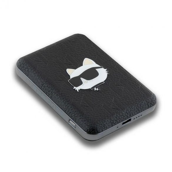 Karl Lagerfeld KLPB5FPGKSCHHK Choupette Head Pin MagSafe powerbank 15W 5000mAh - negru