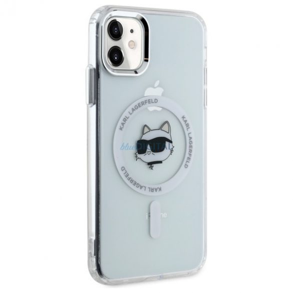 Karl Lagerfeld KLHMN61HLSCHH IML Metal Choupette Head Carcasă tare compatibilă MagSafe pentru iPhone 11 - alb