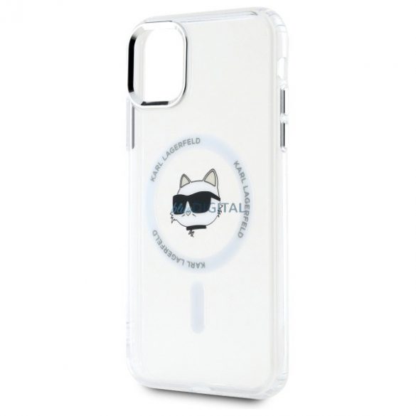 Karl Lagerfeld KLHMN61HLSCHH IML Metal Choupette Head Carcasă tare compatibilă MagSafe pentru iPhone 11 - alb