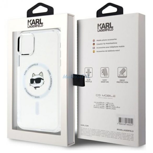 Karl Lagerfeld KLHMN61HLSCHH IML Metal Choupette Head Carcasă tare compatibilă MagSafe pentru iPhone 11 - alb