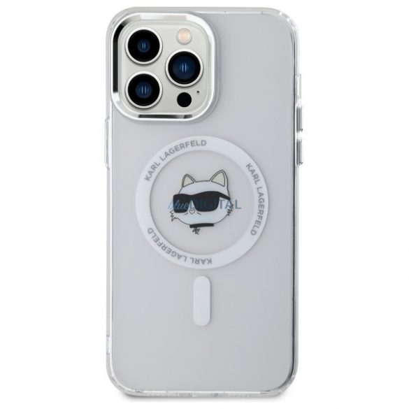 Karl Lagerfeld KLHMP13XHLSCHH IML Metal Choupette Head Carcasă tare compatibilă MagSafe pentru iPhone 13 Pro Max - alb