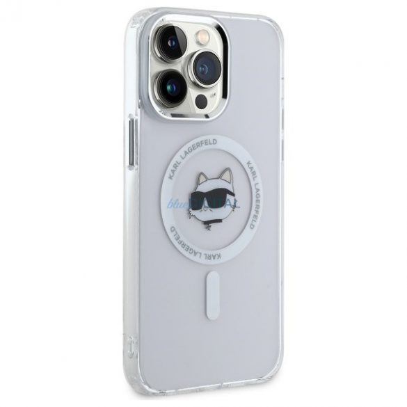 Karl Lagerfeld KLHMP13XHLSCHH IML Metal Choupette Head Carcasă tare compatibilă MagSafe pentru iPhone 13 Pro Max - alb