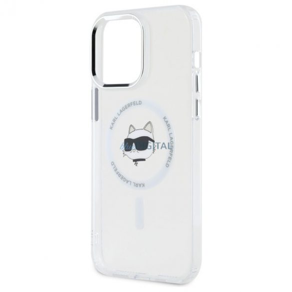 Karl Lagerfeld KLHMP13XHLSCHH IML Metal Choupette Head Carcasă tare compatibilă MagSafe pentru iPhone 13 Pro Max - alb