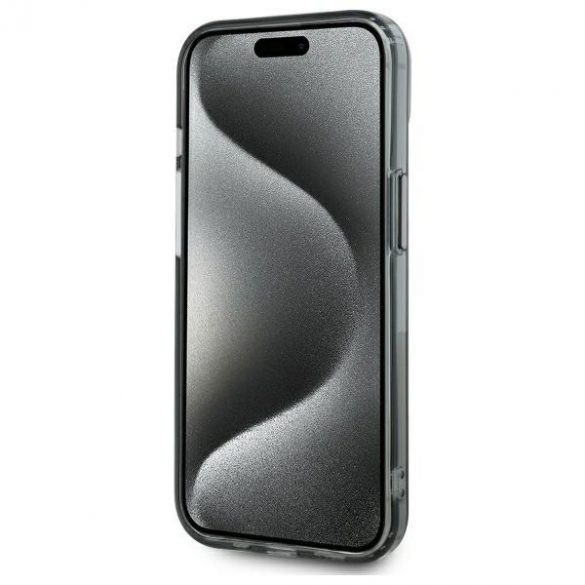 Karl Lagerfeld KLHMP15SHLSKIK IML Metal Karl Head Carcasă tare compatibilă MagSafe pentru iPhone 15 - gri transparent