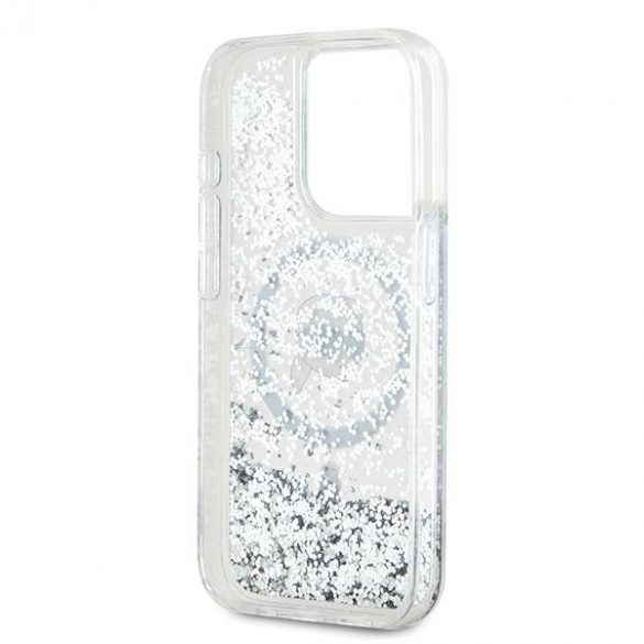 Karl Lagerfeld KLHMP15LLGKISGH iPhone 15 Pro 6.1" Hardcase transparent Liquid Glitter Karl Head Magsafe