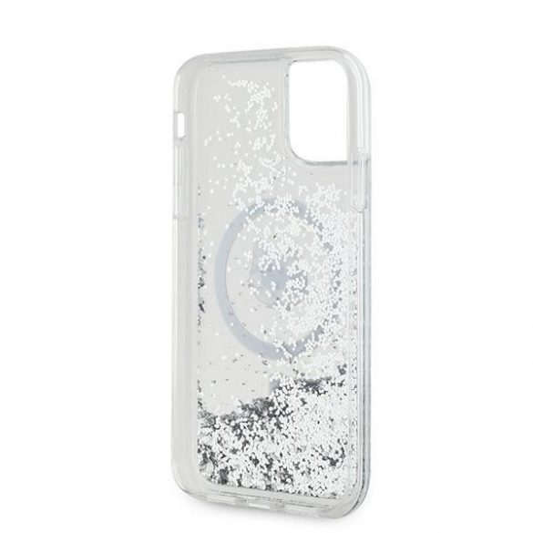 Karl Lagerfeld KLHMN61LGCHSGH Liquid Glitter Choupette Head MagSafe-kompatibilis tok iPhone 11 / Xr - átlátszó