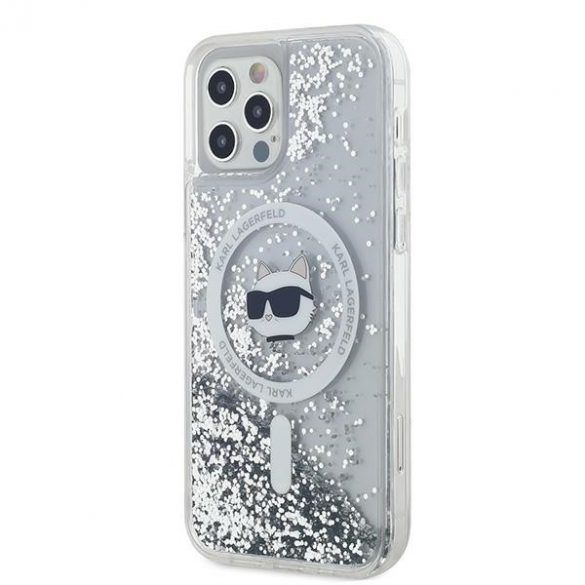 Karl Lagerfeld KLHMP12MLGCHSGH iPhone 12/12 Pro 6.1" Hardcase transparent Liquid Glitter Choupette Head Magsafe